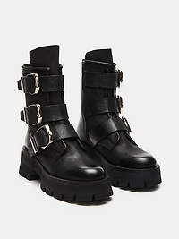 Roland Black Leather Ankle Booties