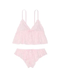 Wink Shine Lace Cami & Flutter Short Set