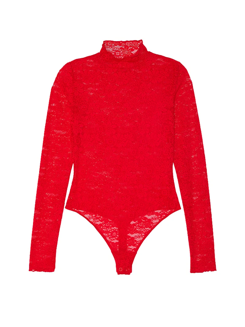 Wink Lace Long-Sleeve Bodysuit