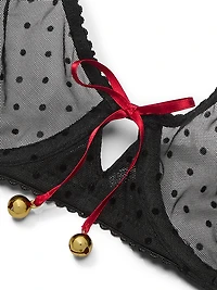 Jingle Bells Mesh Unlined Demi Bra