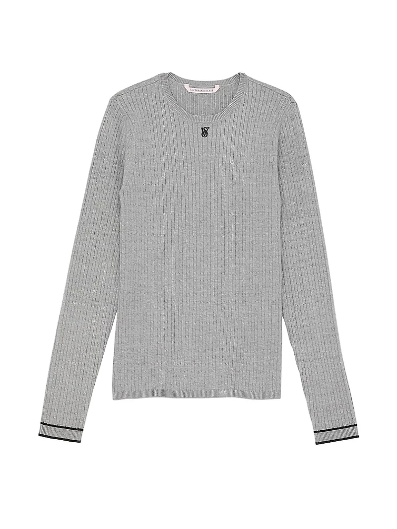 Luxe Cable-Knit Crewneck