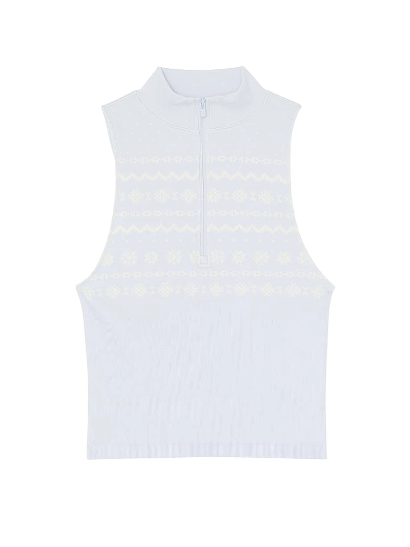 Winter Seamless Half-Zip Tank Top