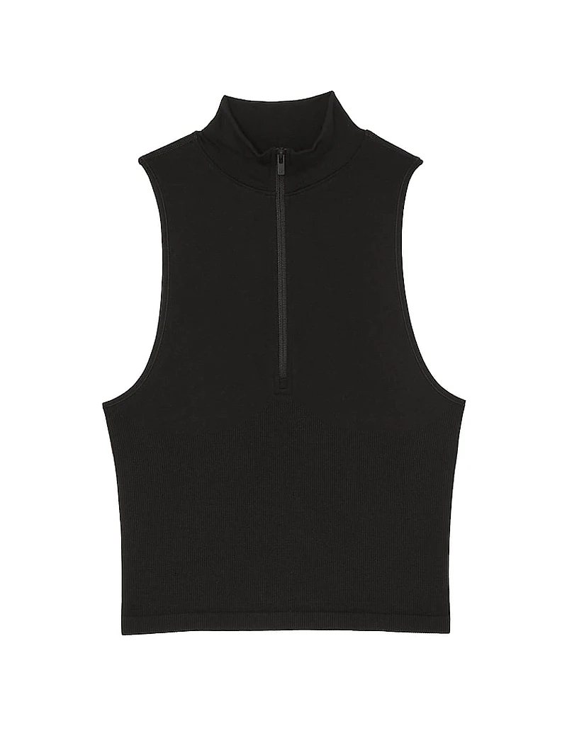 Winter Seamless Half-Zip Tank Top