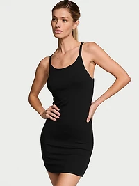 Luxe Ribbed Modal Mini Slip Dress