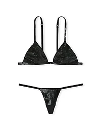 Shine Triangle Bralette &  V-String Panty Set
