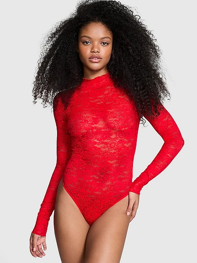 Wink Lace Long-Sleeve Bodysuit