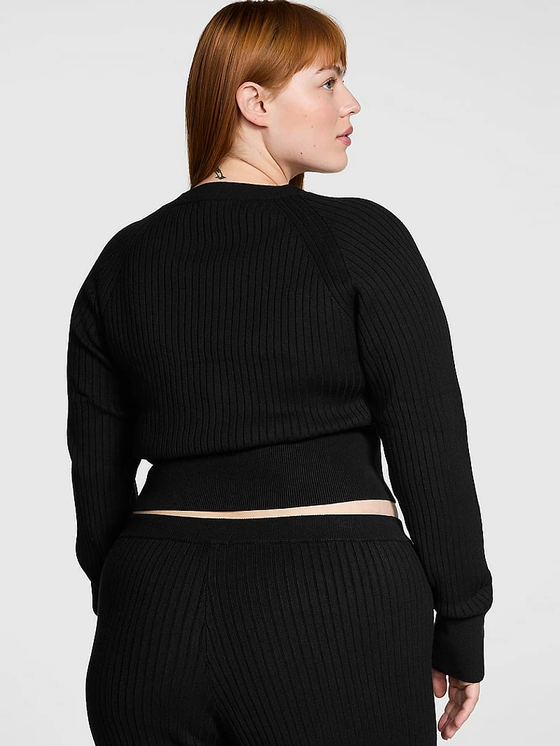 Ribbed Knit Long-Sleeve Top