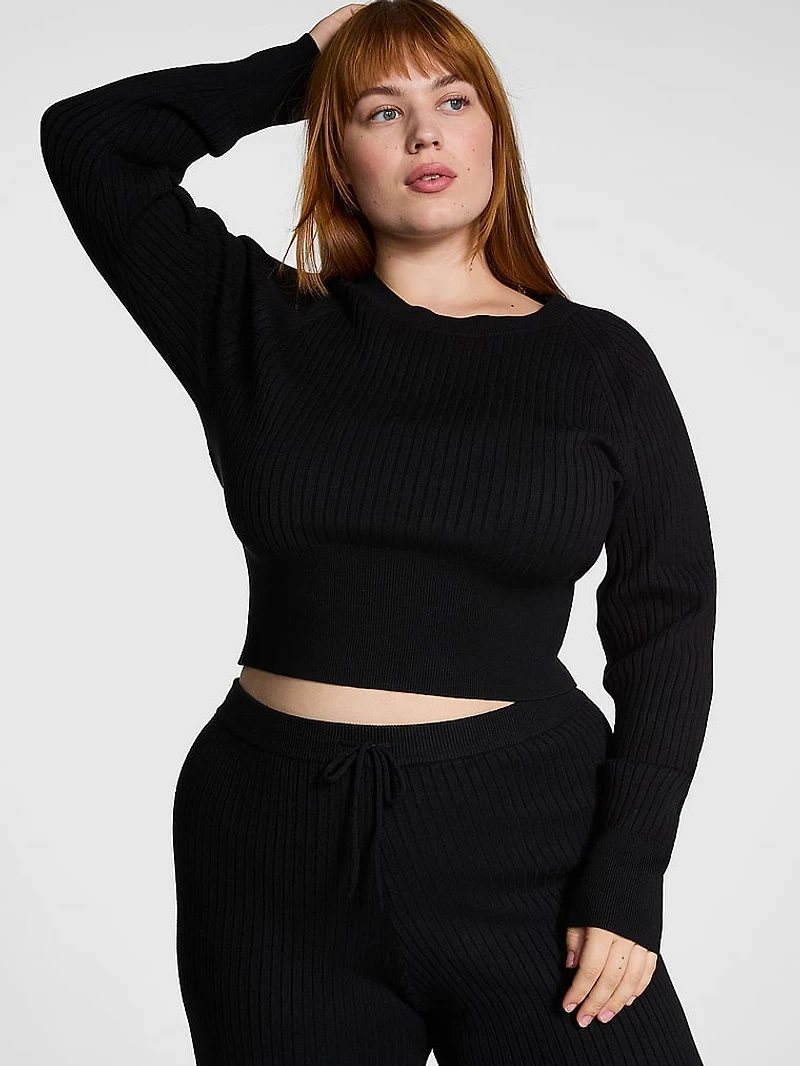 Ribbed Knit Long-Sleeve Top