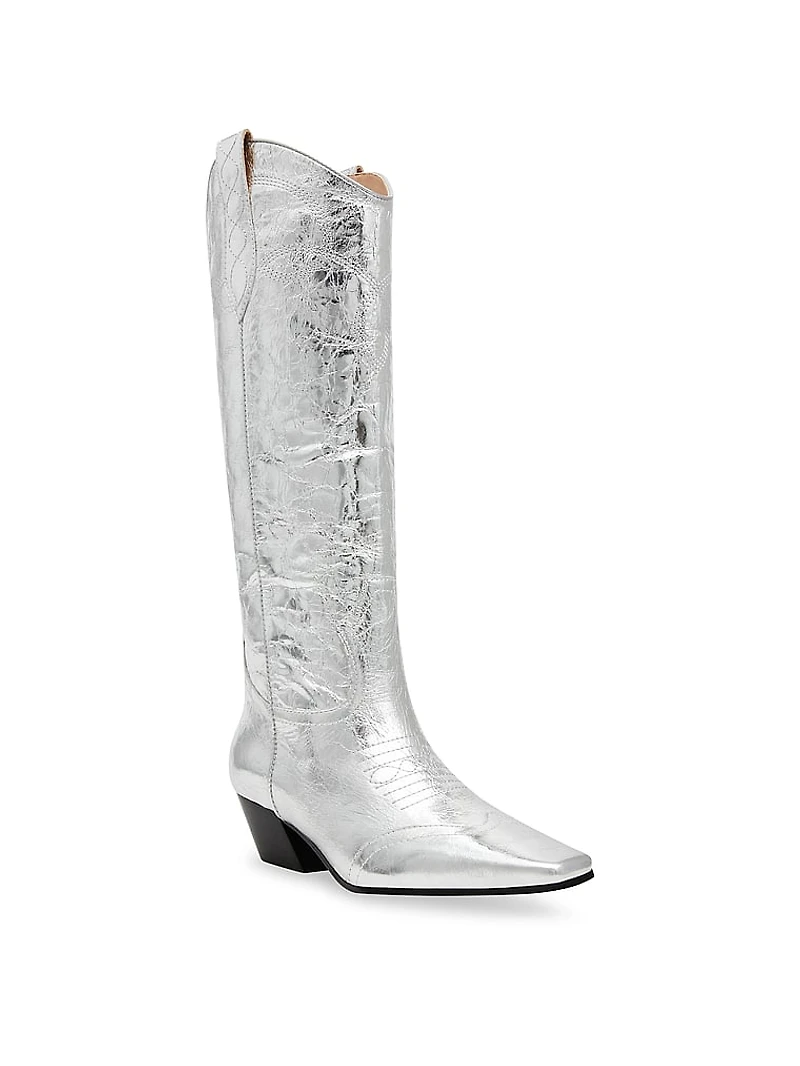 Dollie Silver Leather Boots