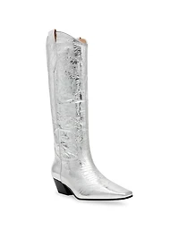 Dollie Silver Leather Boots