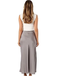 Nellie Satin Midi Skirt