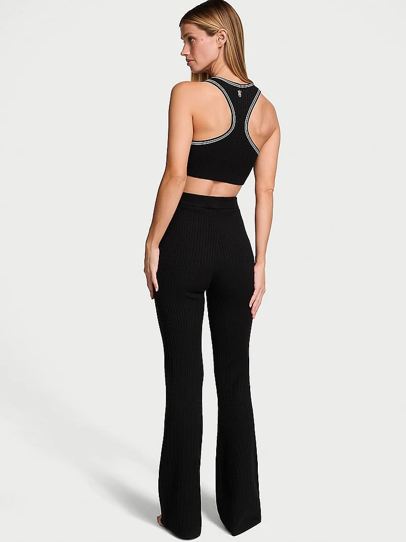 Luxe Cable-Knit Flare Lounge Pants