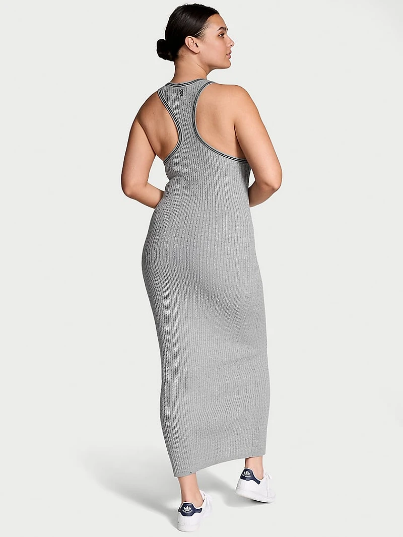 Luxe Cable-Knit Long Slip Dress