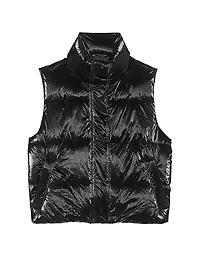 High Shine Marshmallow Puffer Vest by PINK