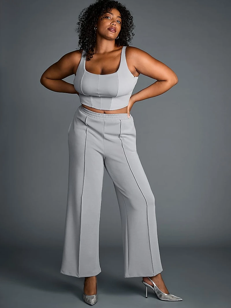 Featherweight Knit Wide-Leg Pant