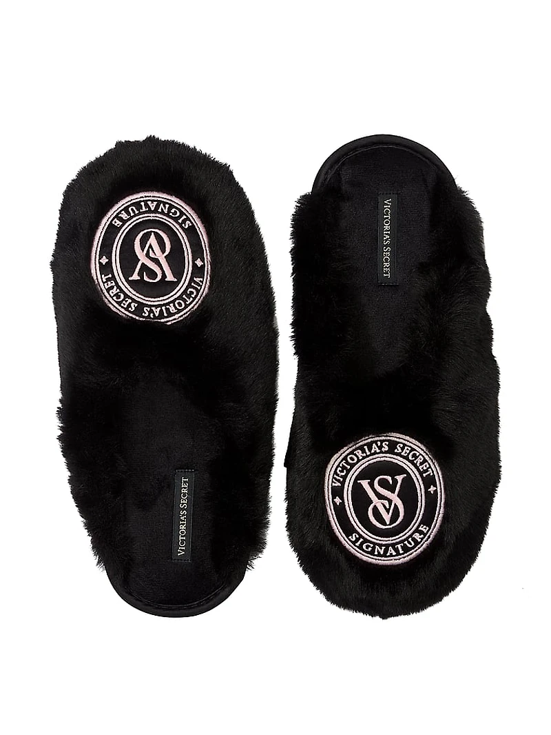 Closed-Toe Faux Fur Slippers