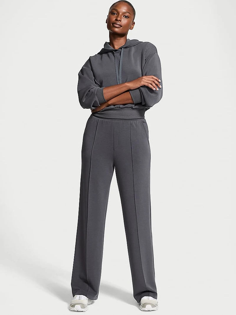 Featherweight Knit Tailored Wide-Leg Pant