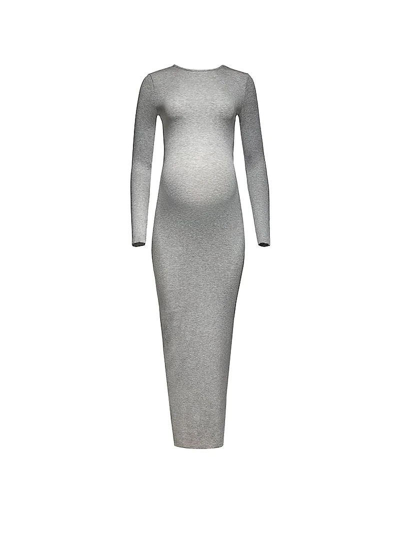 Soft Rib Maxi Long Sleeve Dress