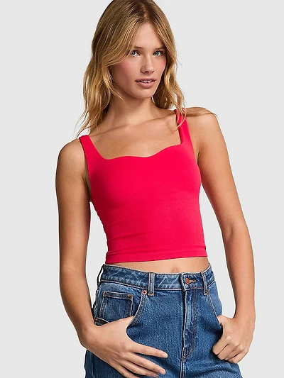 Soft Seamless Notched Tank Top