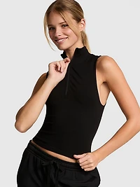 Winter Seamless Half-Zip Tank Top