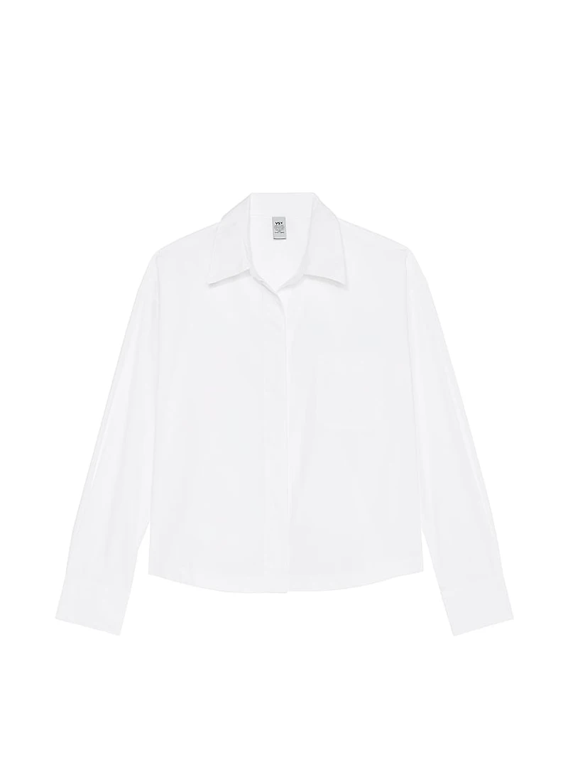 Tech Poplin Cropped Shirt