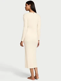 Luxe Crème Knit Cardigan Dress