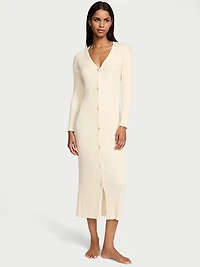 Luxe Crème Knit Cardigan Dress