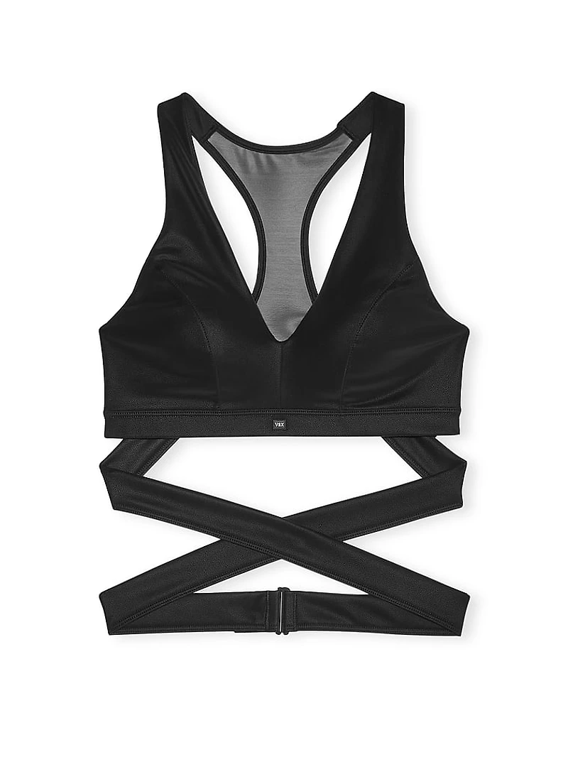 VSX SuedeEffect Plunge Wrap Sports Bra