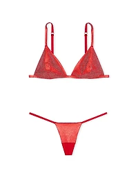 Shine Triangle Bralette &  V-String Panty Set