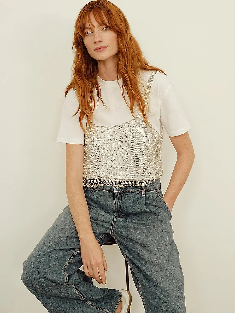 Elsa Sparkle Lattice Cami
