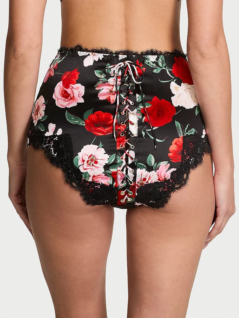 Atelier Victoria's Secret Satin Lace-Trim High-Waist Brief Panty
