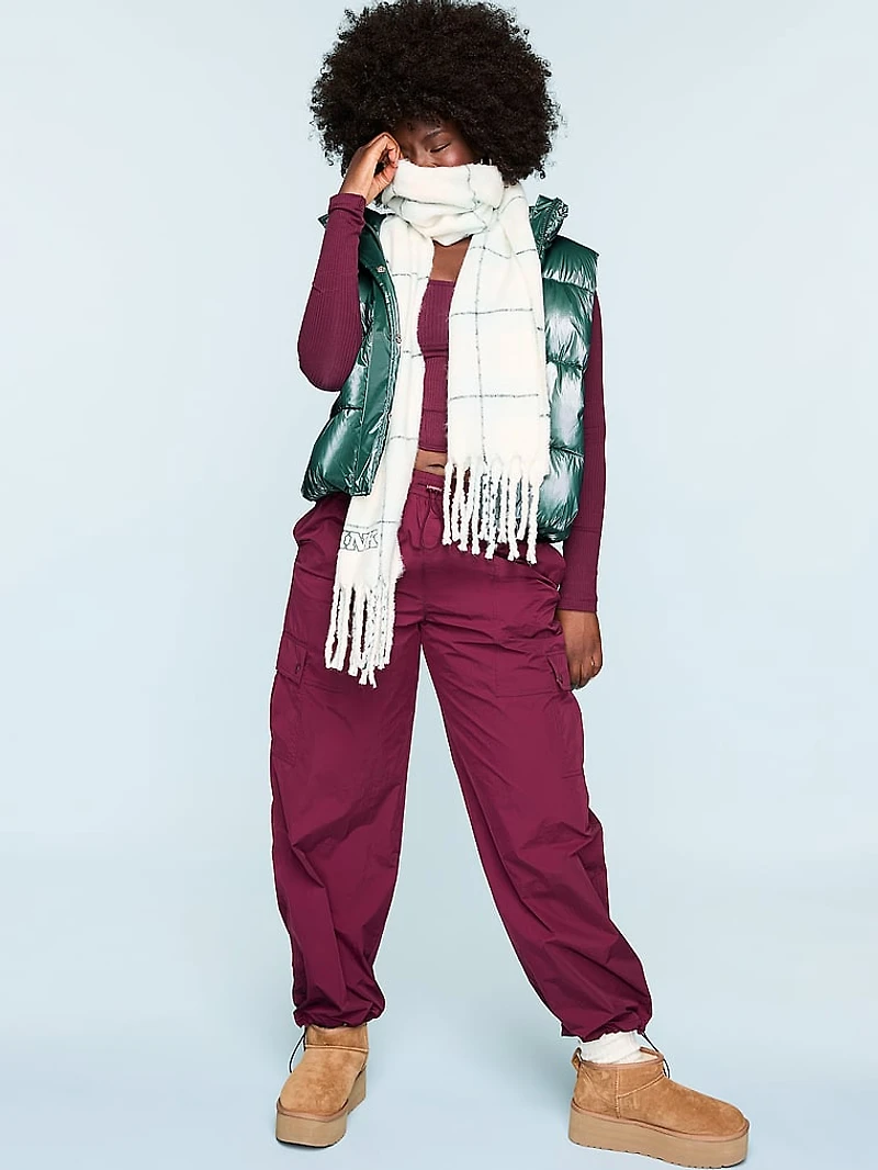 High Shine Marshmallow Puffer Vest by PINK