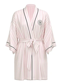 Satin Short Piped Robe