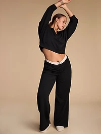 Brushed Modal Fleece Collared Pullover