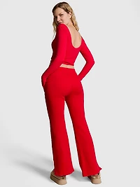 Ivy Fleece Split-Hem Flare Sweatpants