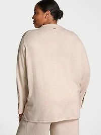 Luxe Crème Knit Button-Up Shirt