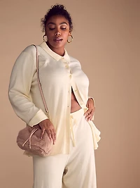 Luxe Crème Knit Button-Up Shirt