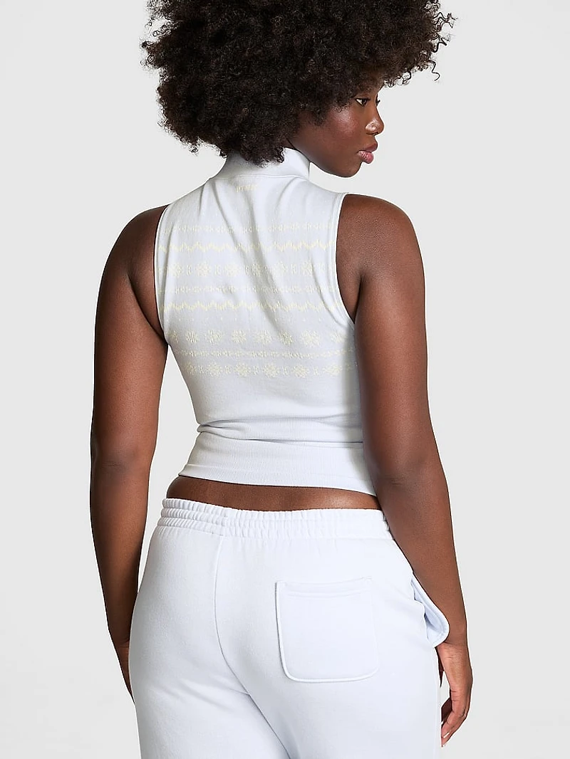 Winter Seamless Half-Zip Tank Top