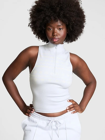 Winter Seamless Half-Zip Tank Top