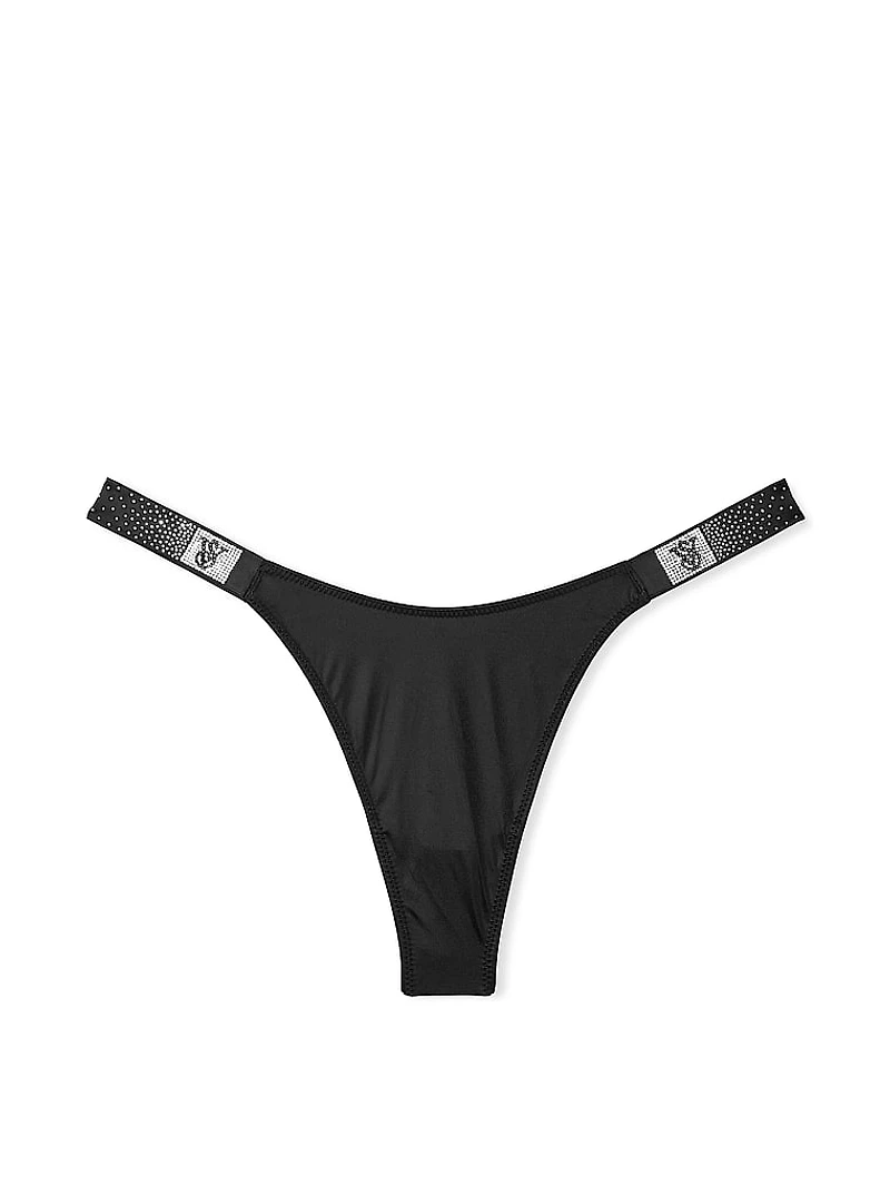 Sheer Shine Rose Adjustable String Thong Panty