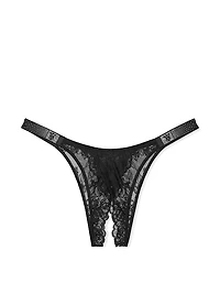 Scattered Shine Strap Crotchless Brazilian Panty
