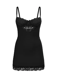 Modal & Lace Cupped Mini Slip Dress