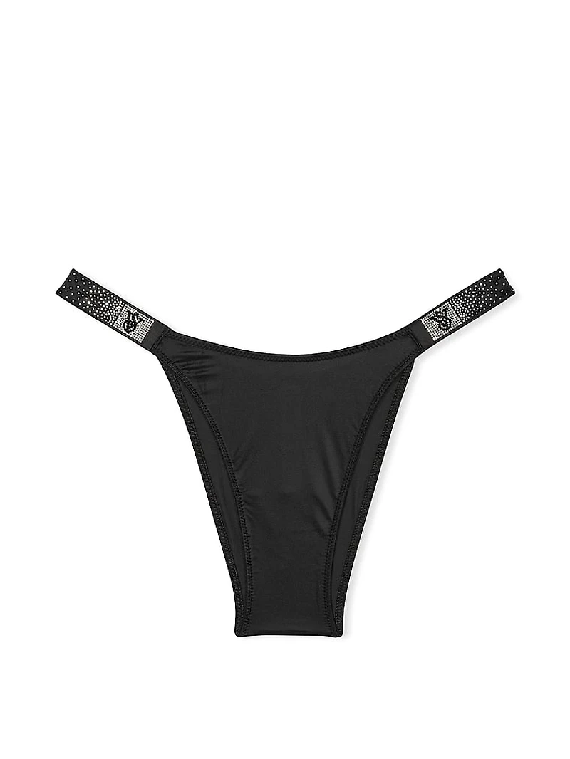 Scattered Shine Strap Crotchless Brazilian Panty