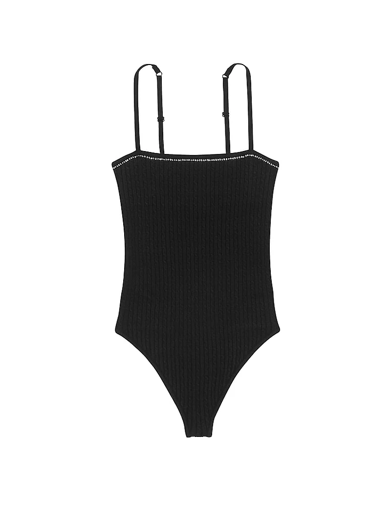 Luxe Cable-Knit Shine Bodysuit