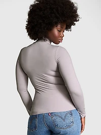 Base Stretch Mock-Neck Long-Sleeve Top