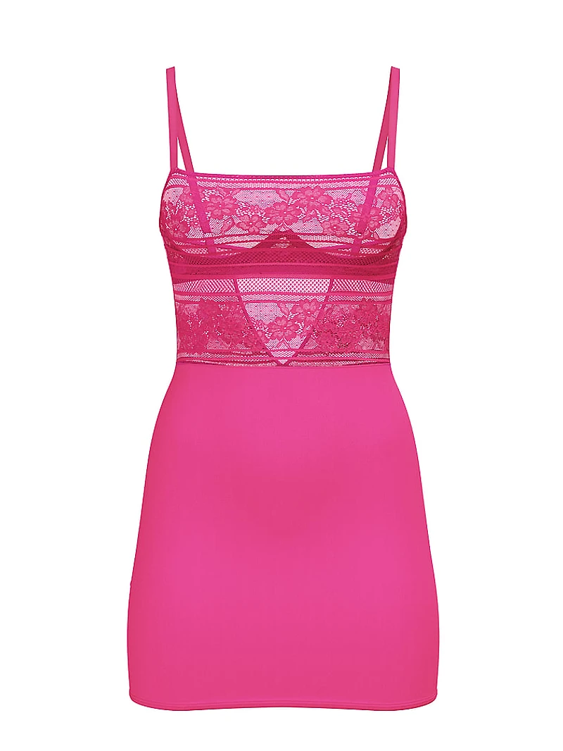 Lacie Striped Floral Slip Dress