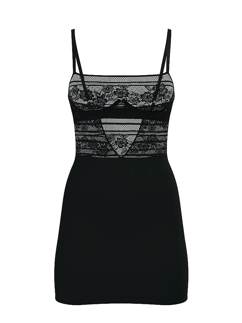 Lacie Striped Floral Slip Dress