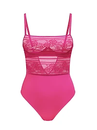 Lacie Striped Floral Underwire Bodysuit