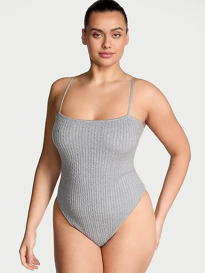 Luxe Cable-Knit Shine Bodysuit
