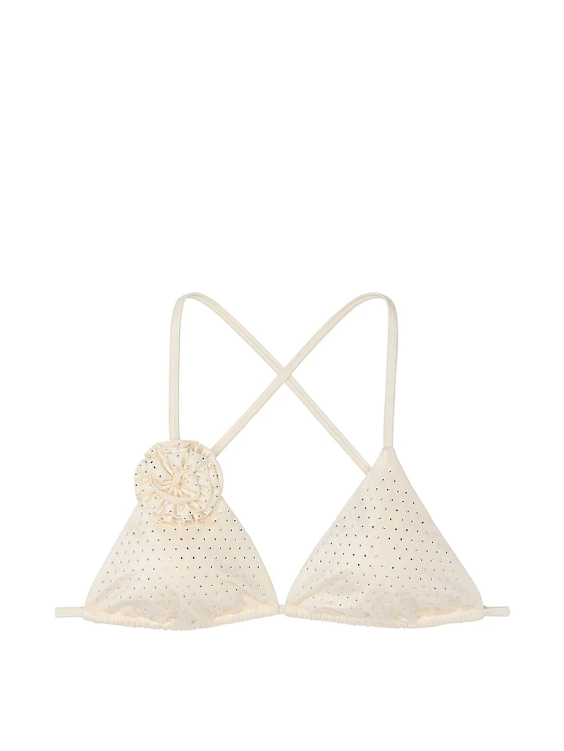 Rosette Shine Triangle Bikini Top